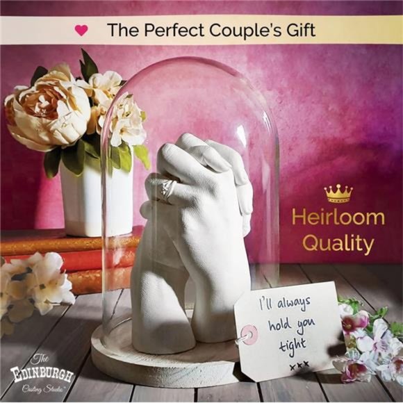 Hand Casting Kit Couples - Lifelike Stone Sculpture for Two Hand Mold Mom Dad - Picture 2 of 6